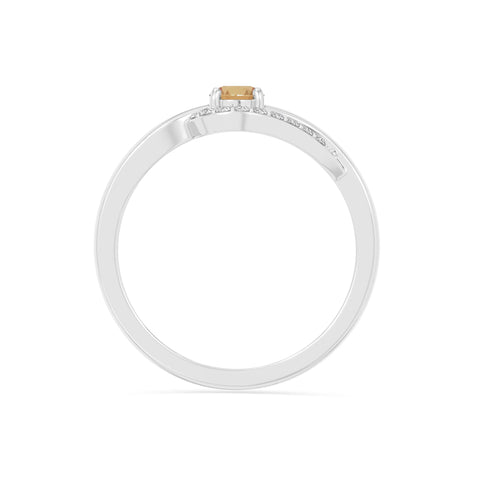 natural citrine infinity solitaire rings in sterling silver 