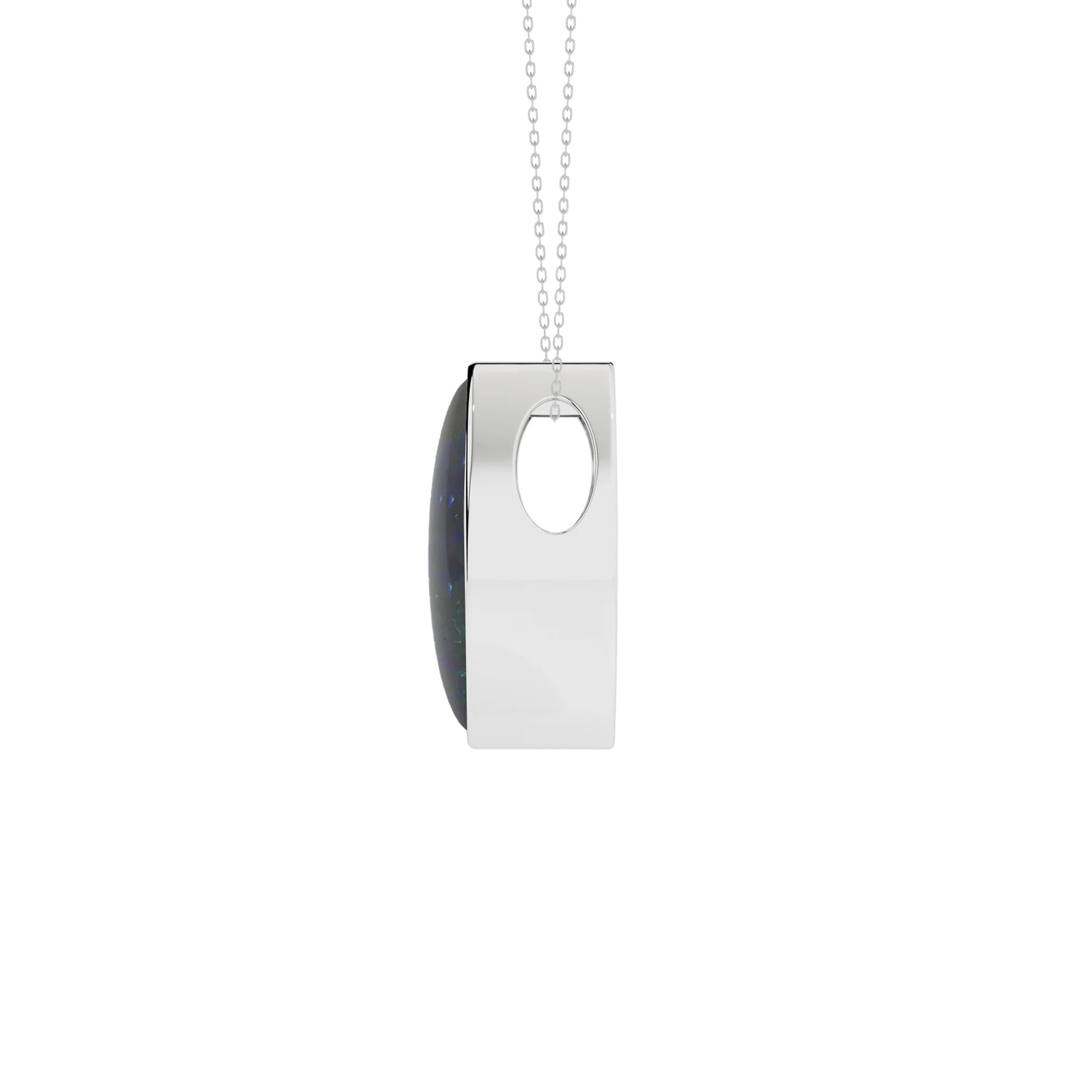 natural azurite-malachite marquise shape pendant necklace