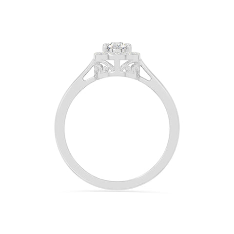 natural moissanite solitaire halo engagement rings in sterling silver 