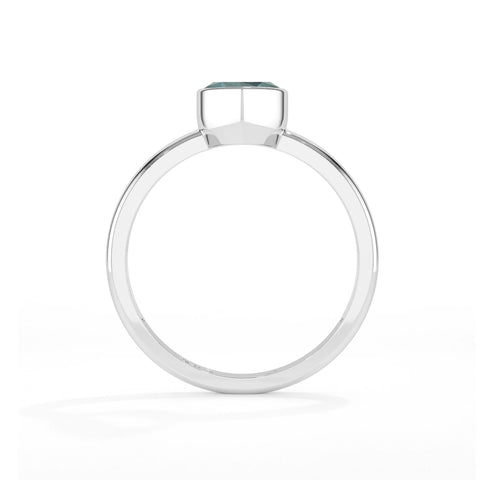 london blue topaz pear cut stackable bezel-set ring