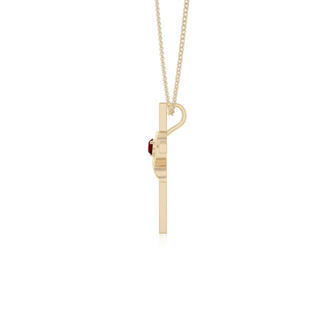 natural garnet infinity cross necklaces in yellow gold vermeil 