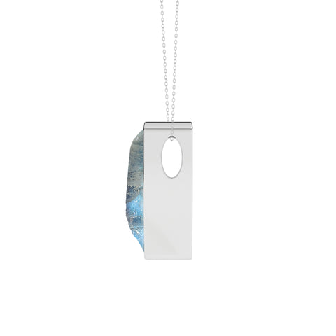 natural rainbow-moonstone bullet shape pendant necklace