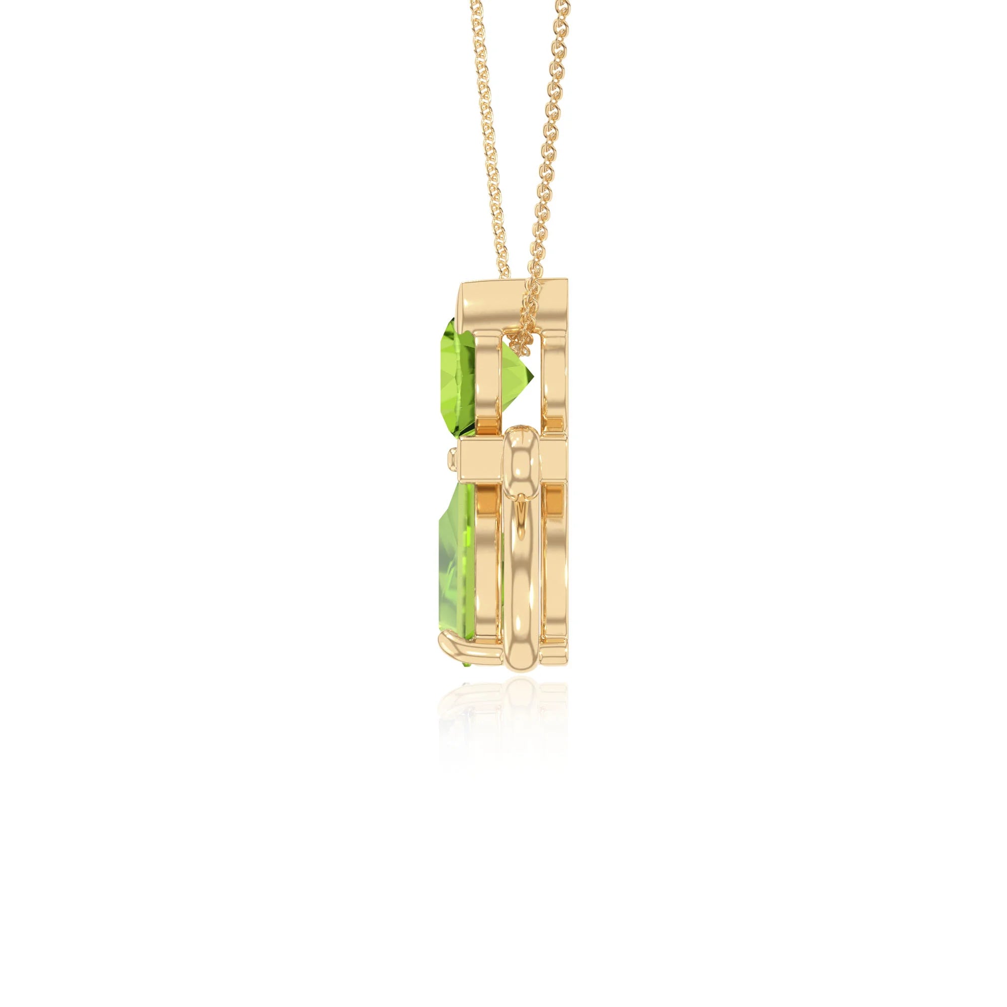 peridot cat necklaces in yellow gold vermeil 