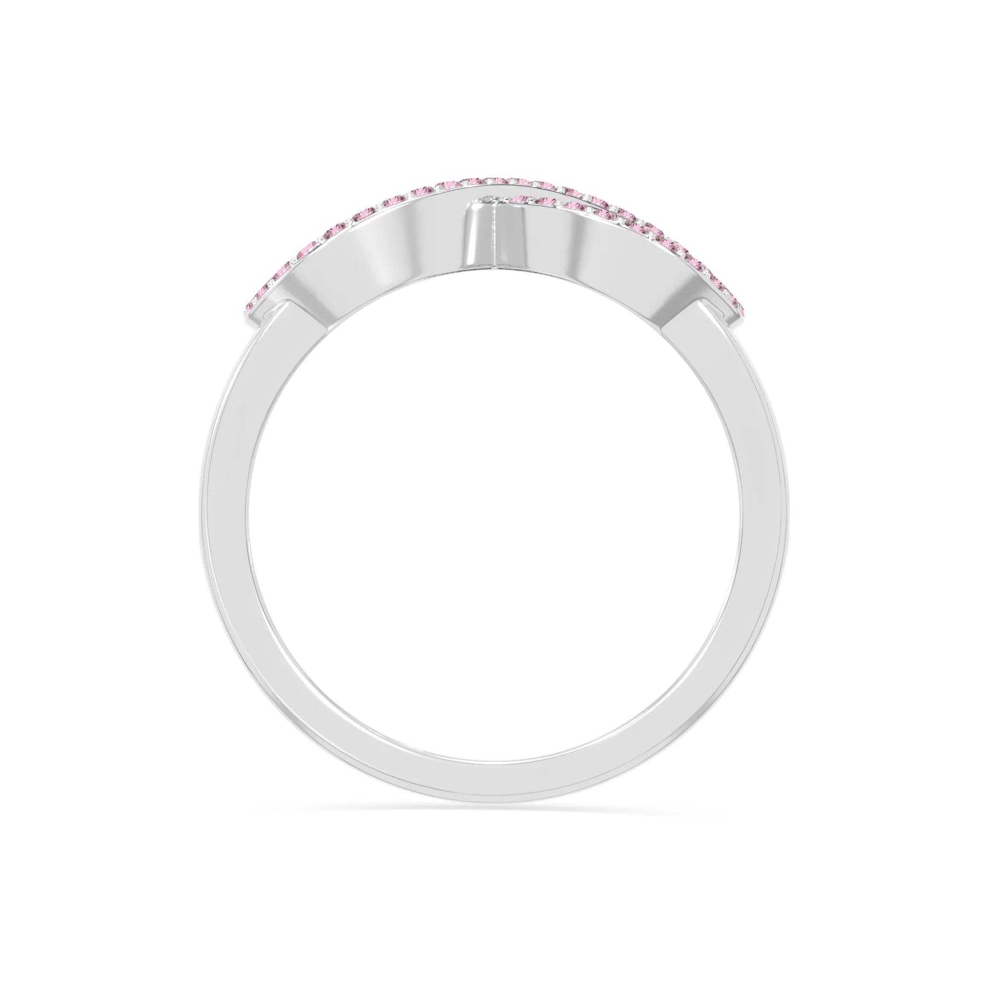 natural pink tourmaline infinity promise rings in sterling silver 