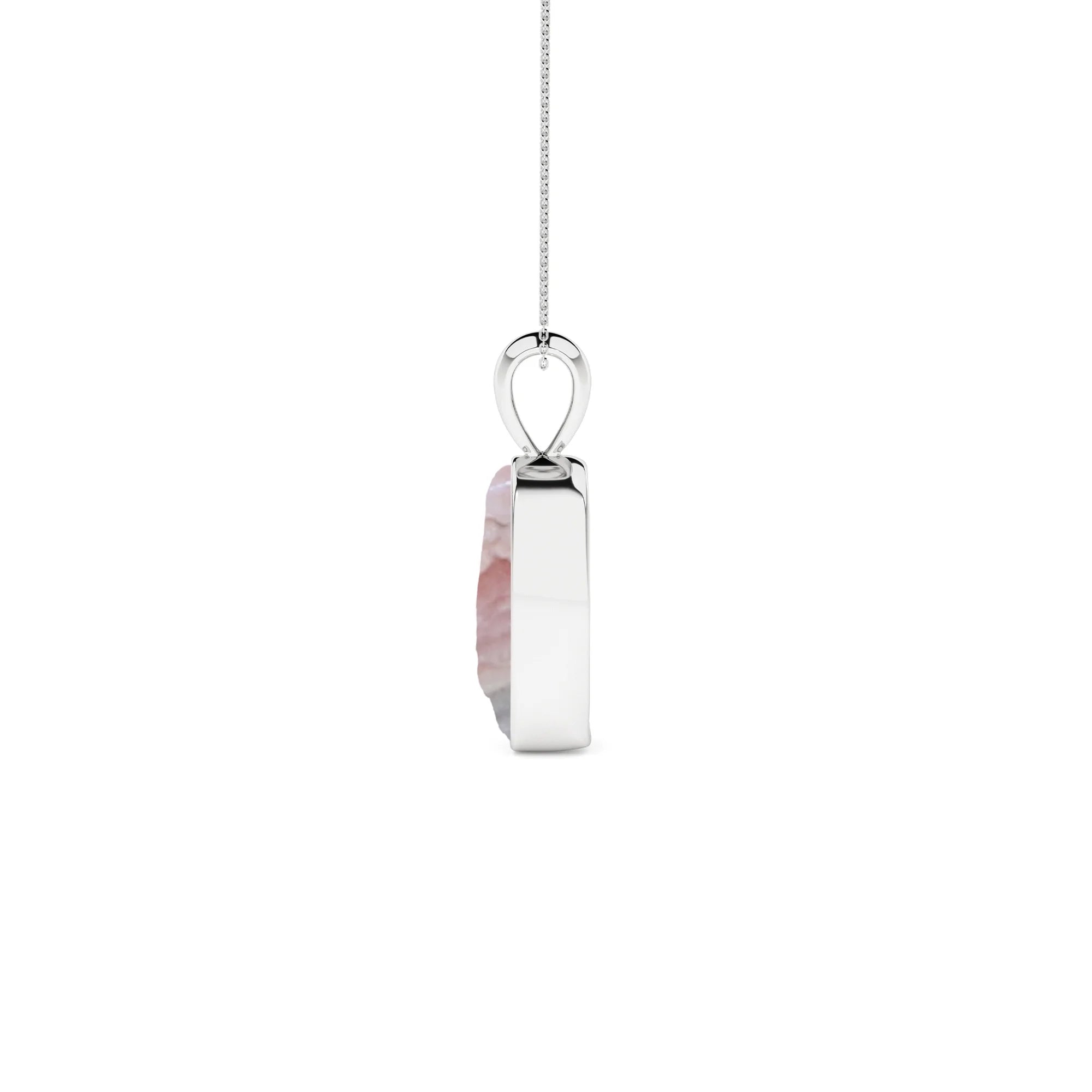 natural rhodochrosite rough shape pendant necklace