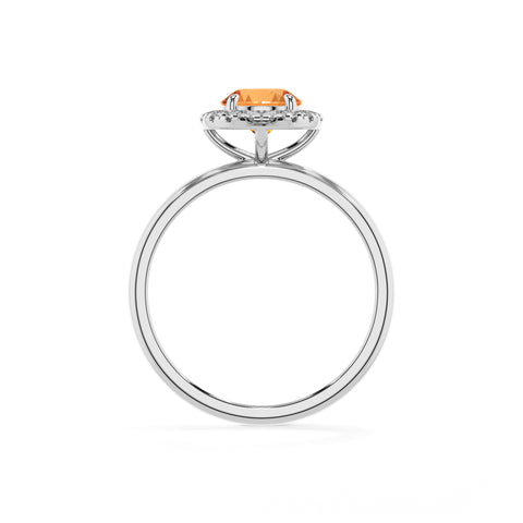 lab-grown citrine round halo solitaire engagement ring