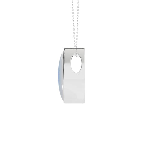 natural rainbow-moonstone marquise shape pendant necklace
