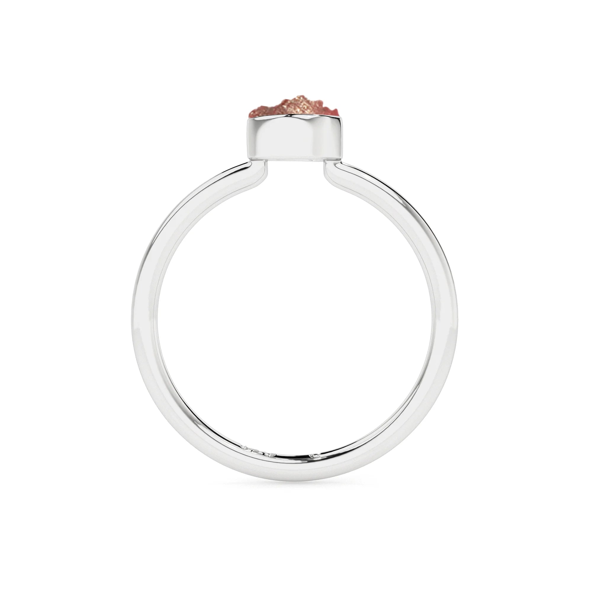 rhodolite-garnet rough shape stackable bezel-set ring