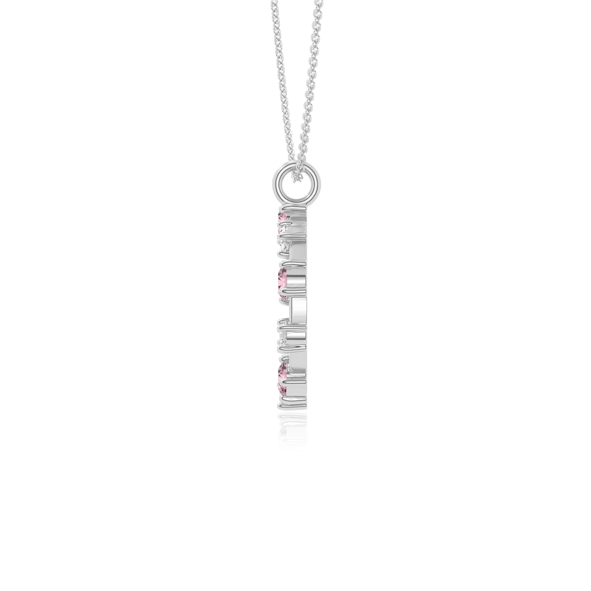 natural pink-tourmaline infinity love knot necklaces in sterling silver 