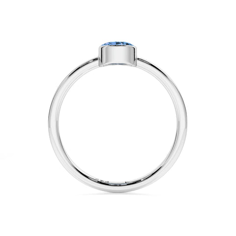 kyanite oval cut stackable bezel-set ring