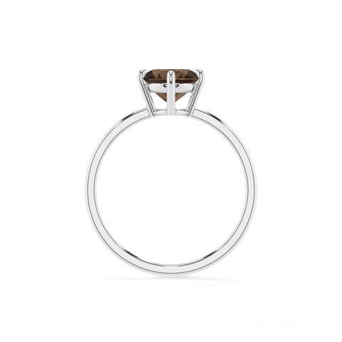 natural smoky-quartz oval solitaire engagement ring