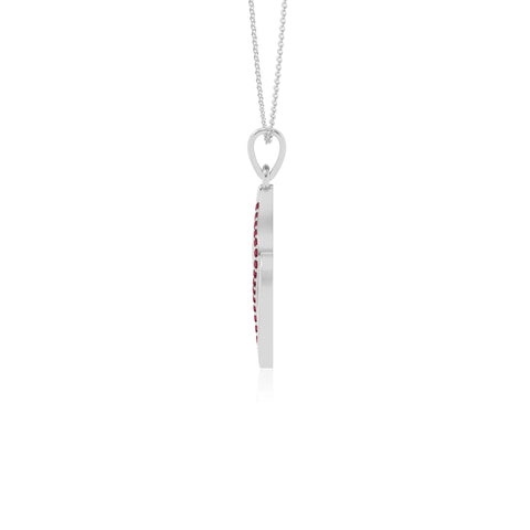 natural ruby leaf necklaces in sterling silver 
