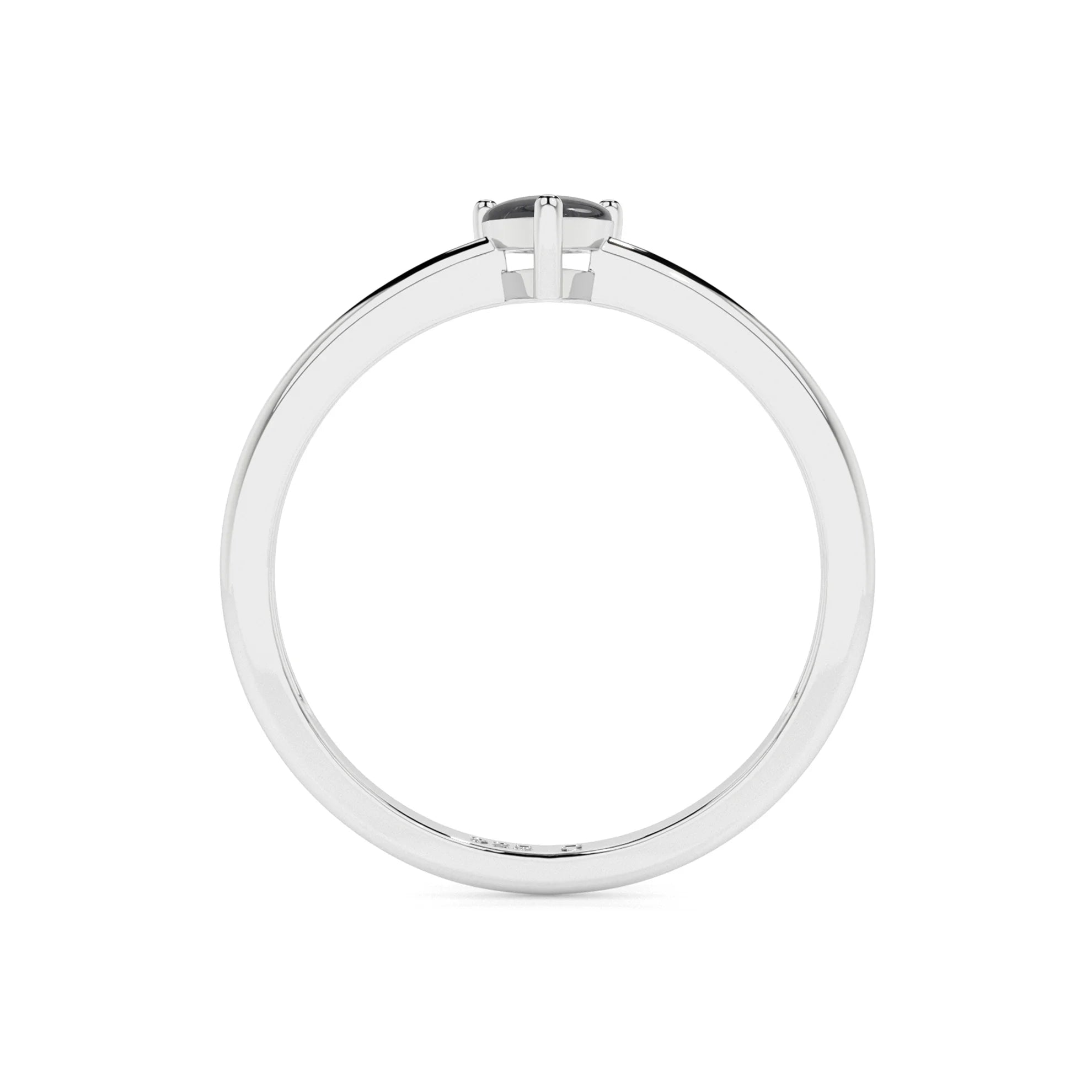 shungite pear cab stackable prong-set ring