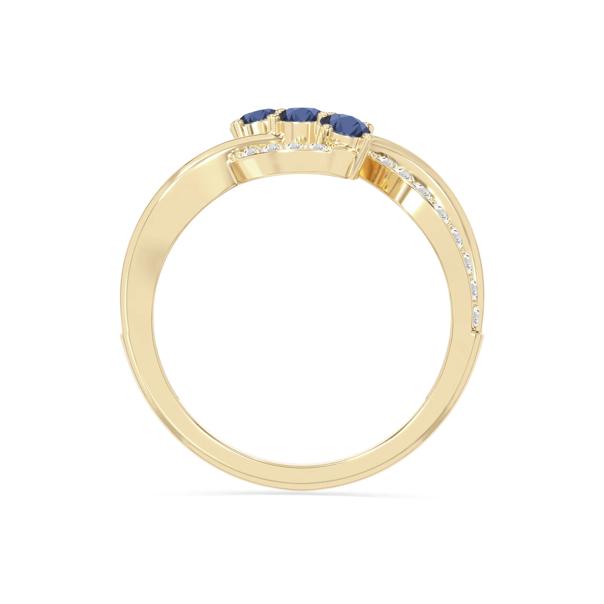 natural blue sapphire infinity promise rings in yellow gold vermeil