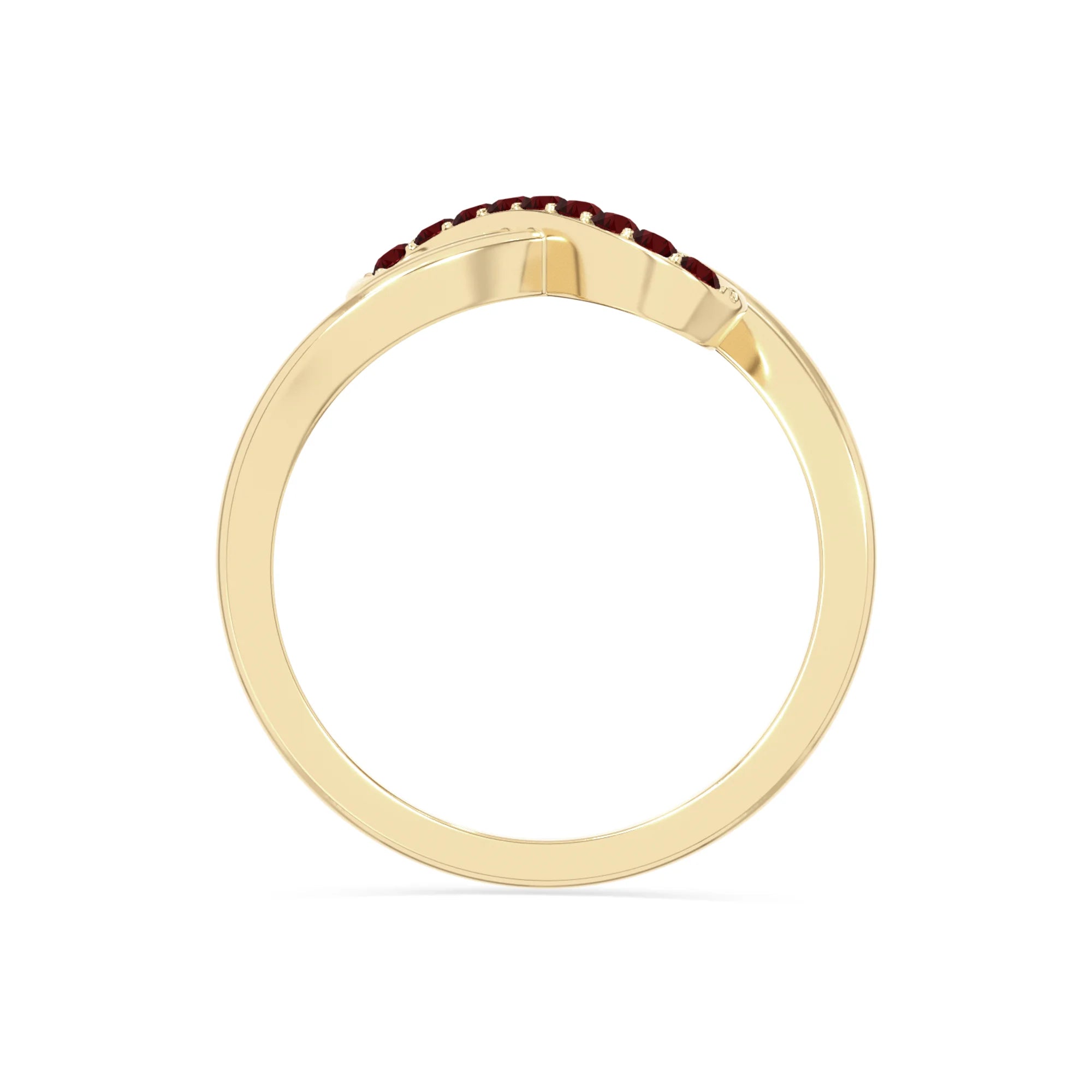 natural garnet infinity promise rings in yellow gold vermeil