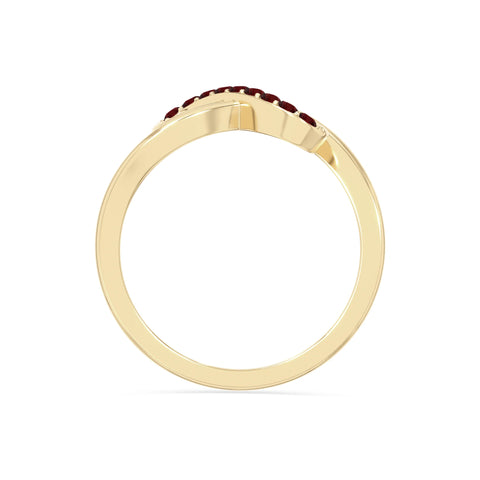 natural garnet infinity promise rings in yellow gold vermeil