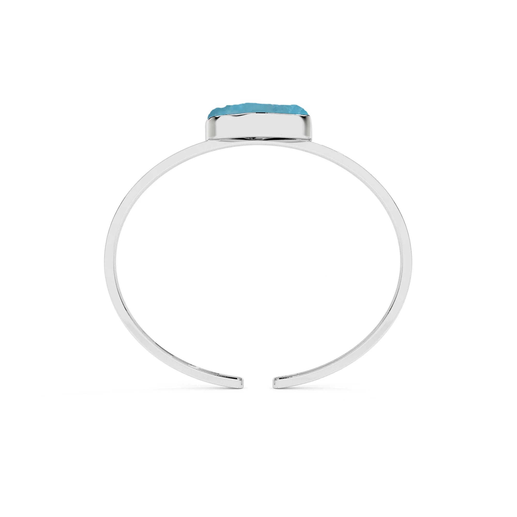 natural paraiba-apatite rough shape twister bracelet