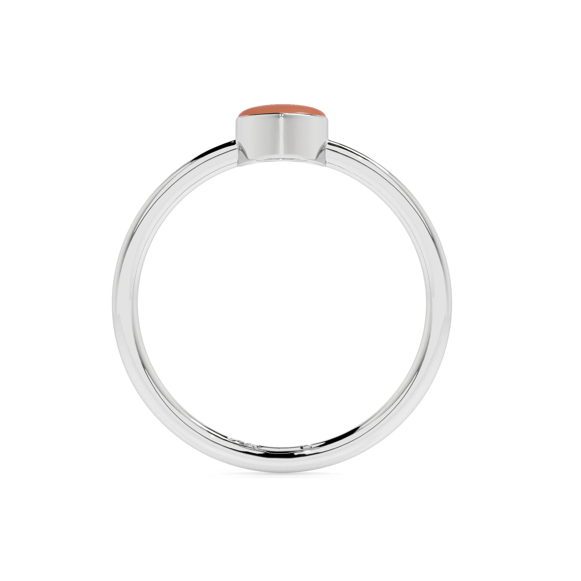 carnelian pear cab stackable bezel-set ring