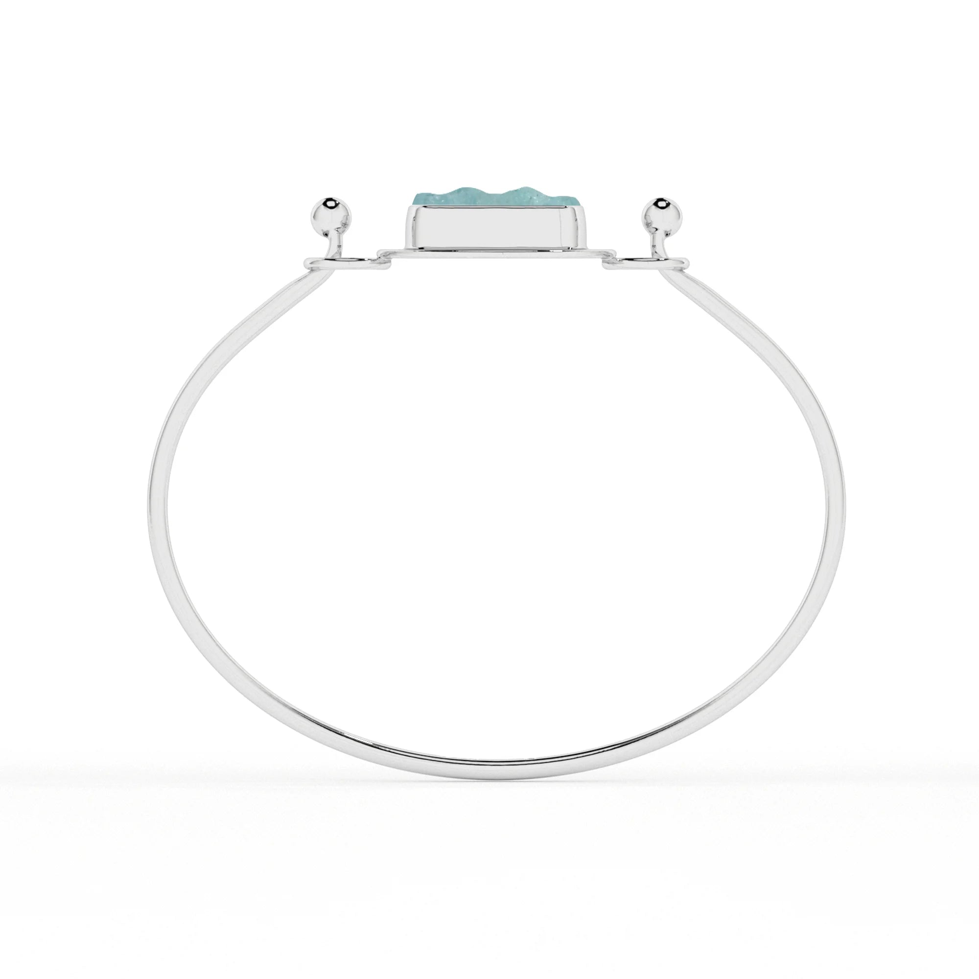 natural aquamarine rough shape twister bracelet