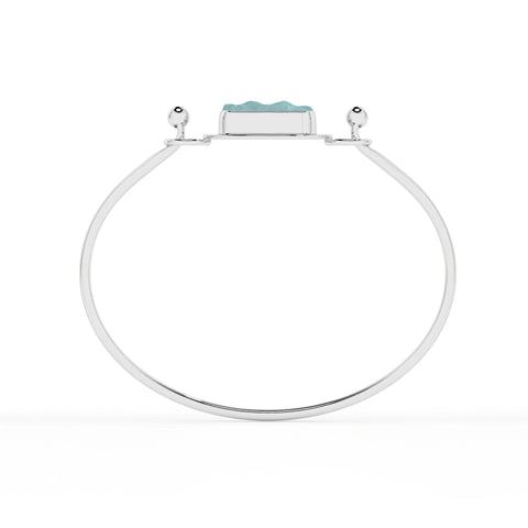 natural aquamarine rough shape twister bracelet