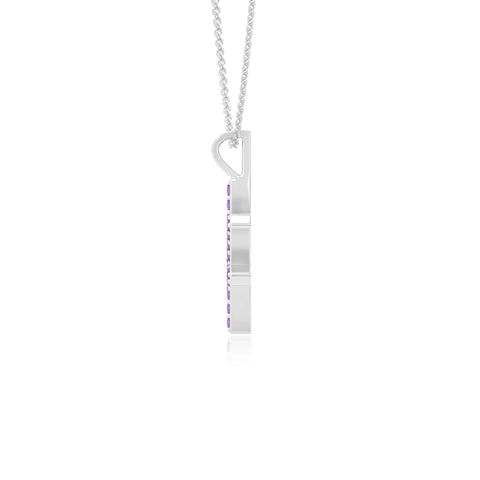 natural amethyst pisces zodiac sign necklaces in sterling silver 