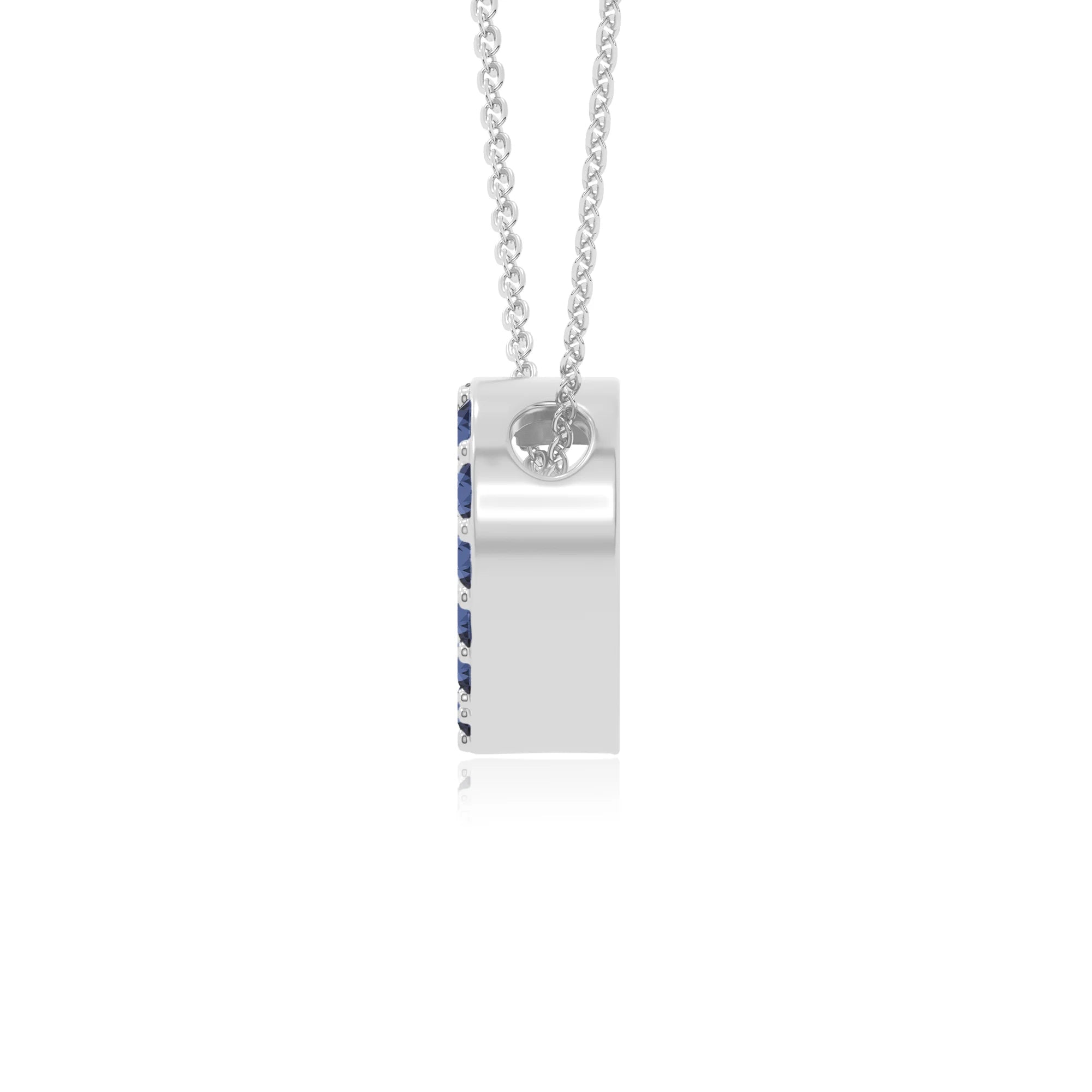 natural blue-sapphire studded heart necklaces in sterling silver 