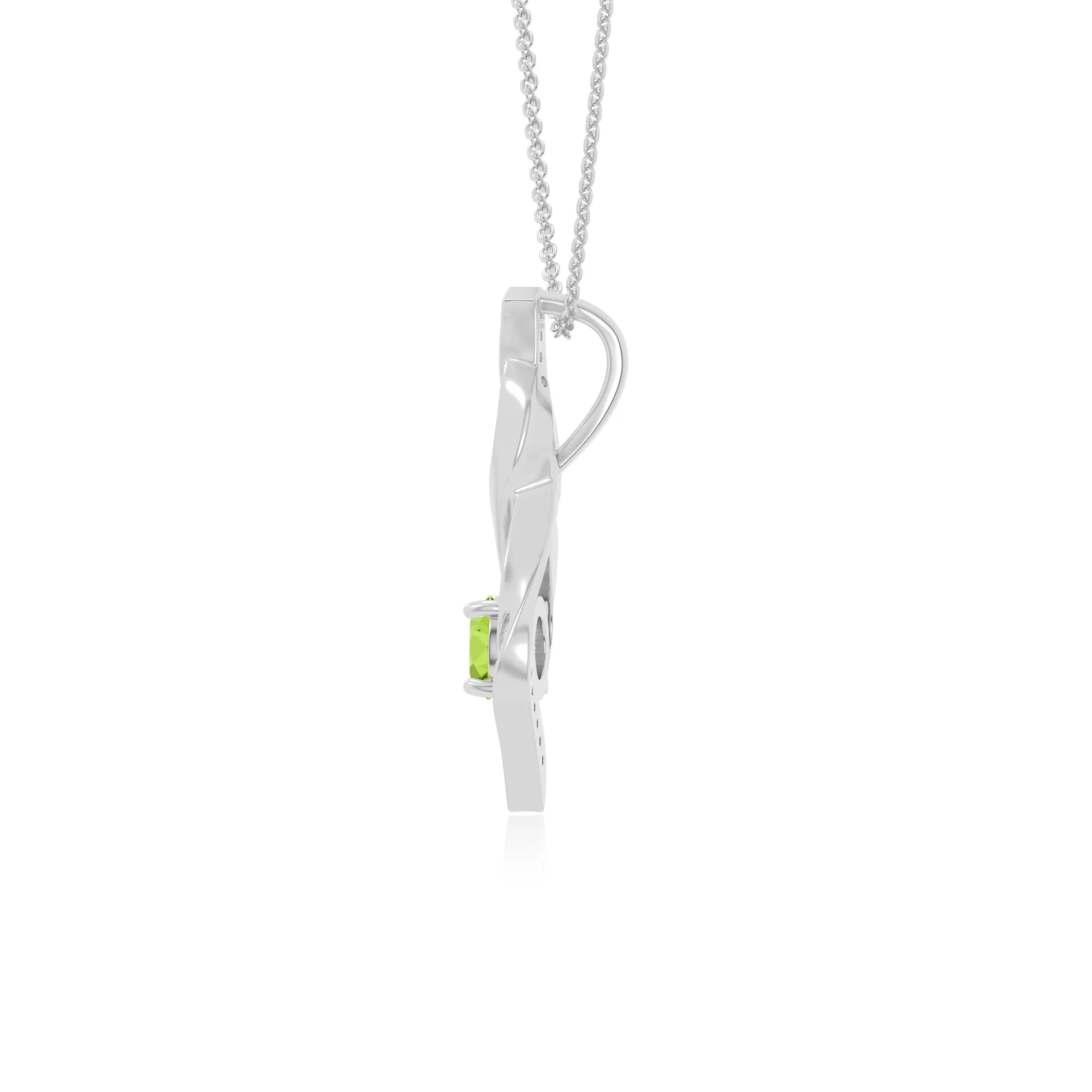 peridot infinity necklaces in sterling silver 
