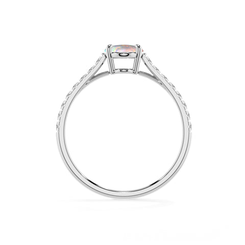 lab grown opal oval half eterity solitaire engagement ring