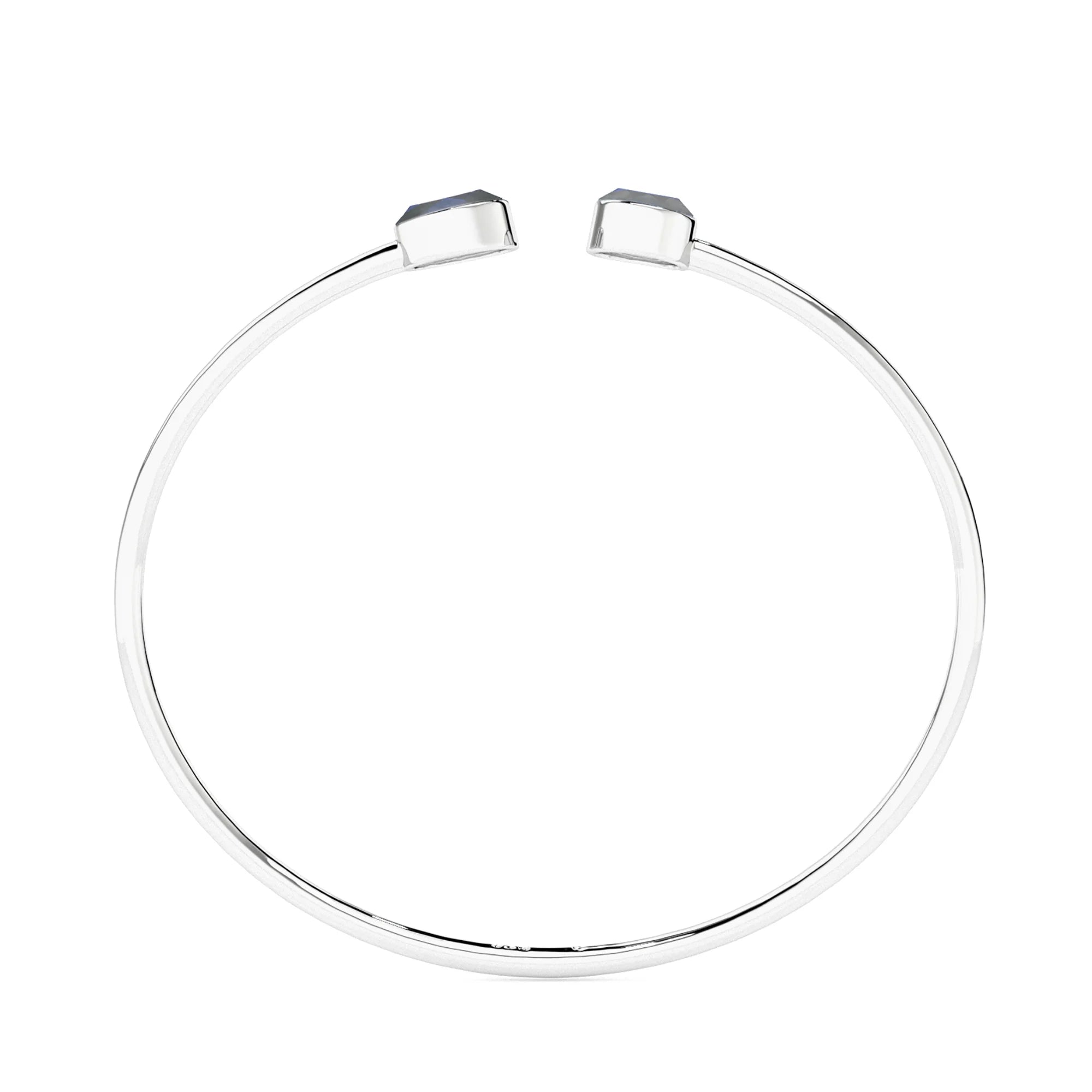 natural labradorite round-oval shape 2-stone twister bracelet