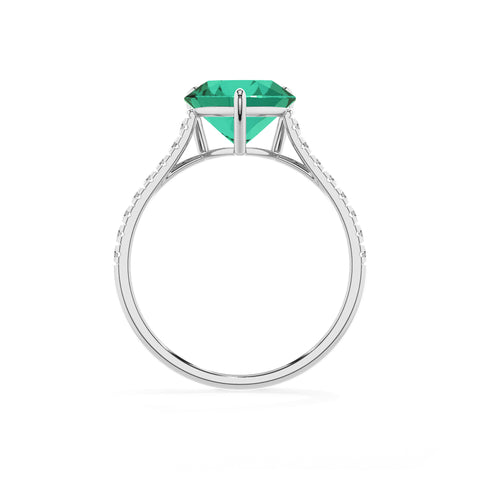 lab-grown emerald heart half eterity solitaire engagement ring