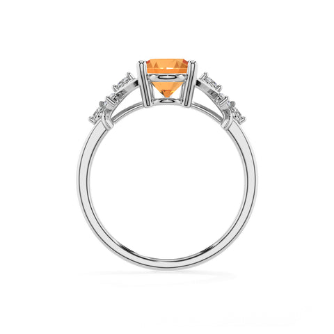 lab-grown citrine pear criss cross solitaire engagement ring