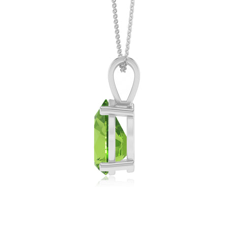 natural peridot pear shape solitaire v-bale pendant necklace