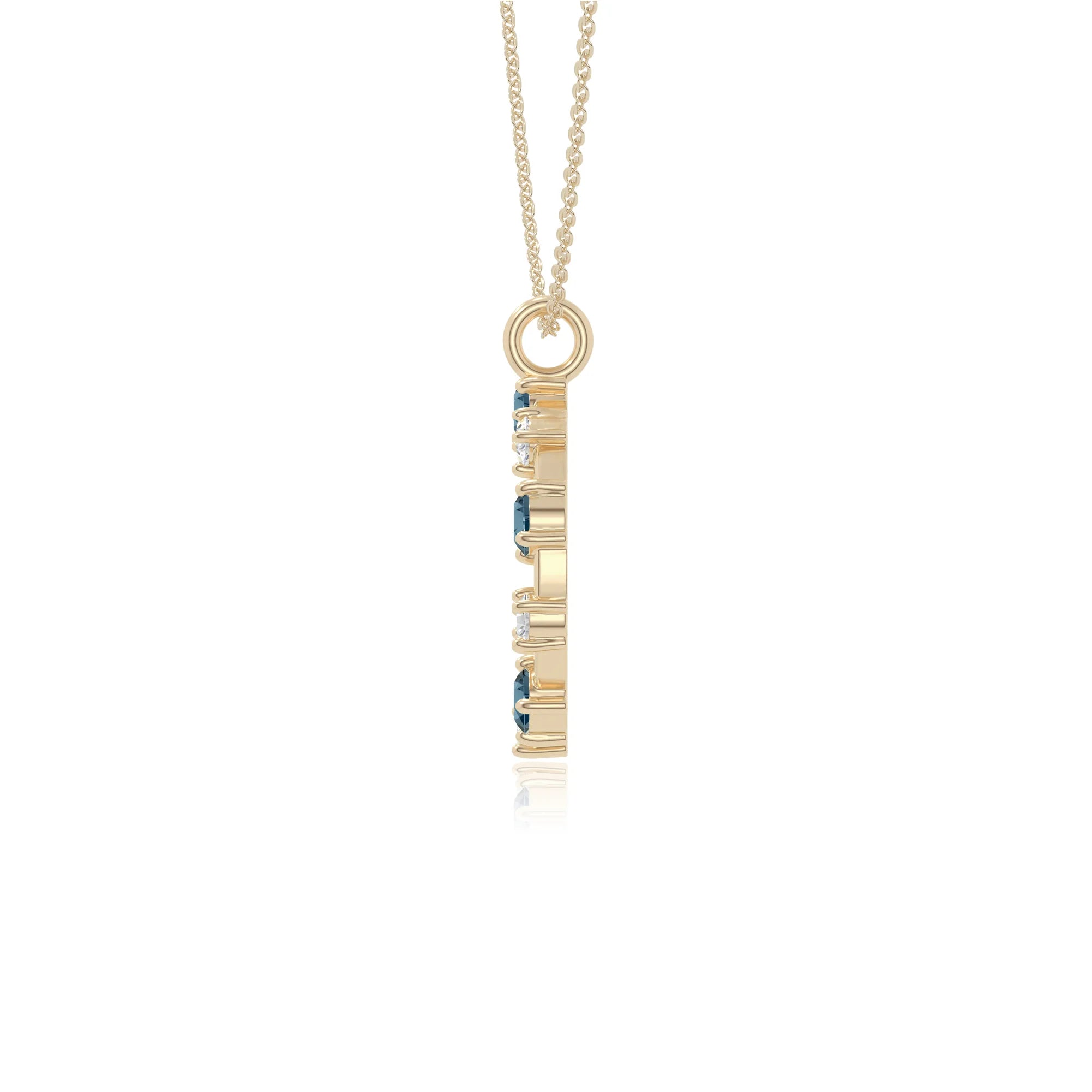 natural london-blue-topaz infinity love knot necklaces in yellow gold vermeil 