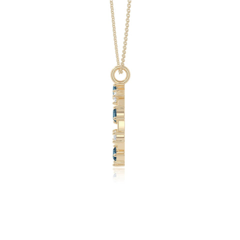 natural london-blue-topaz infinity love knot necklaces in yellow gold vermeil 