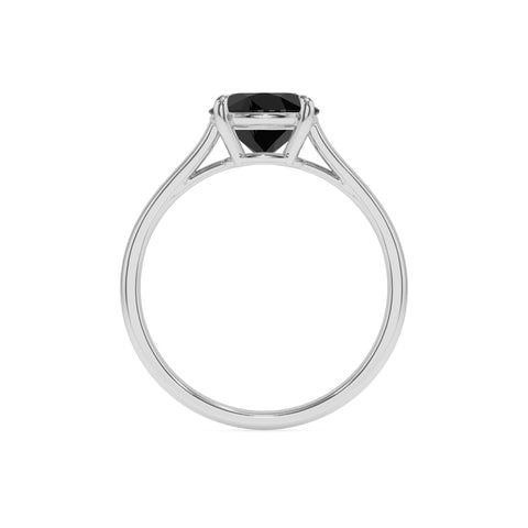 natural black onyx round solitaire engagement ring