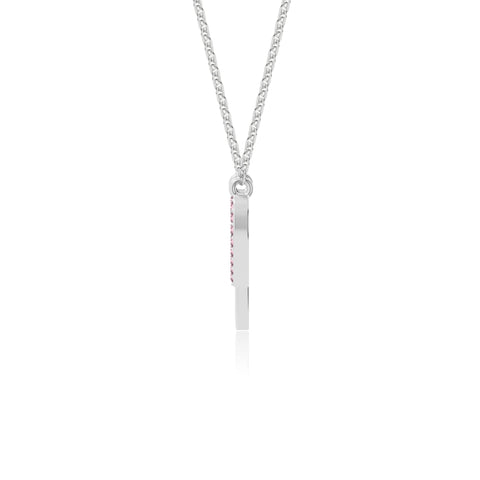 natural pink-tourmaline heartbeat necklaces in sterling silver 