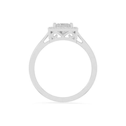 natural moissanite solitaire halo engagement rings in sterling silver 