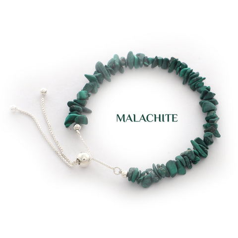 natural malachite rough shape bolo bracelet