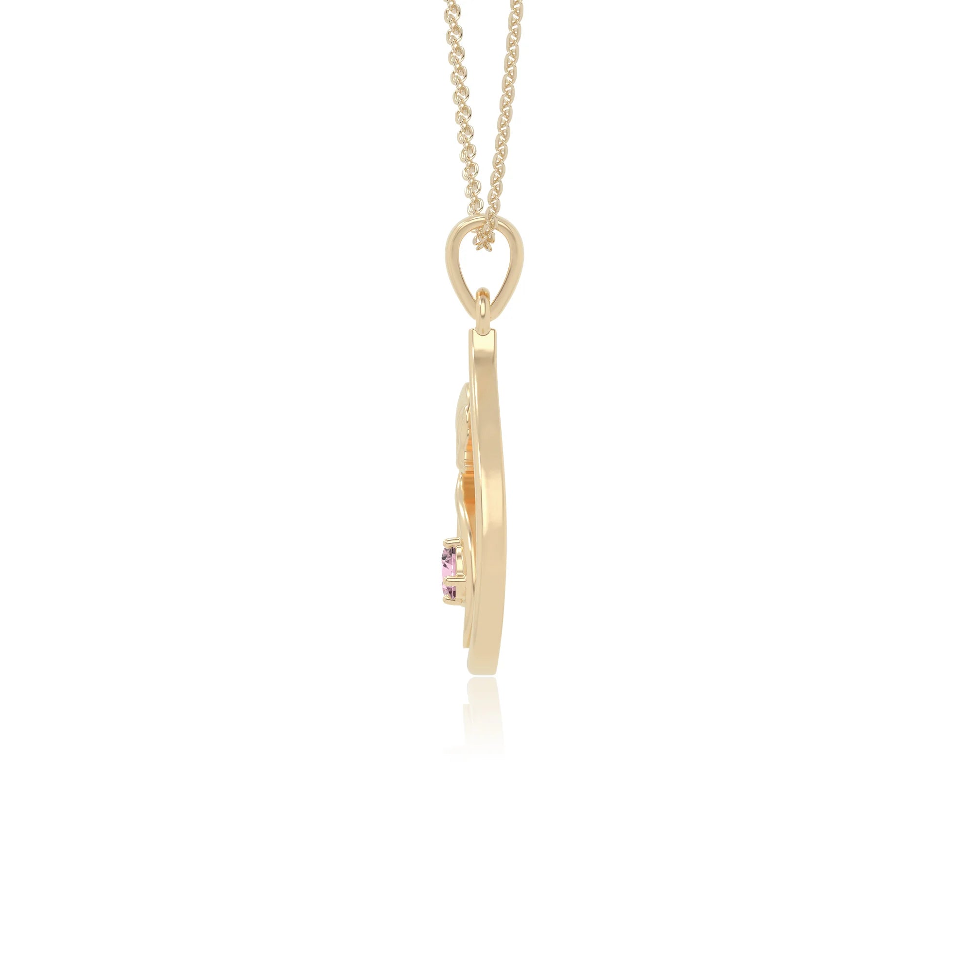 natural pink-tourmaline mom to be necklaces in yellow gold vermeil 