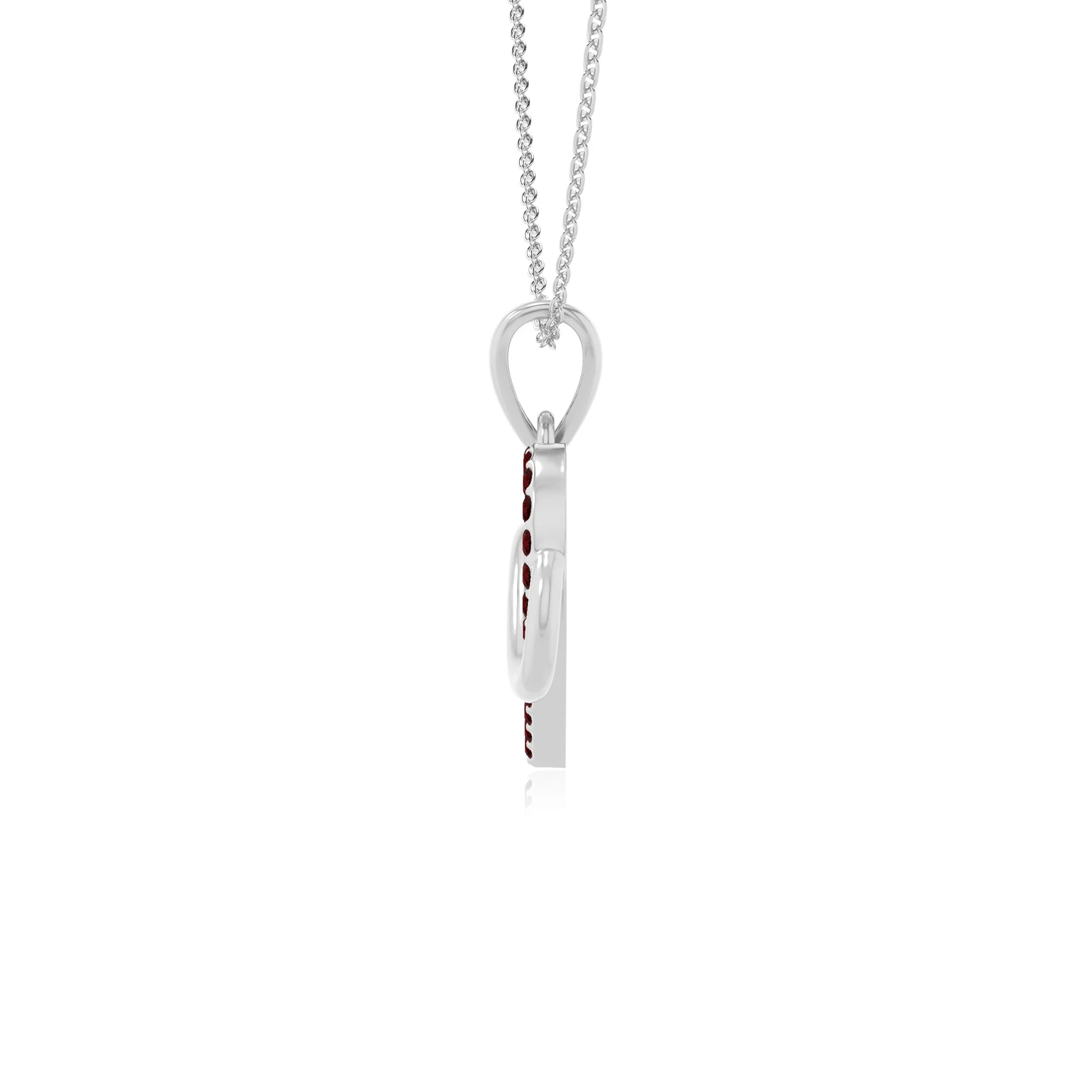 natural garnet infinity heart necklaces in sterling silver 