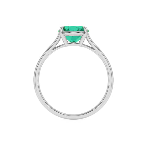 lab grown emerald round solitaire engagement ring