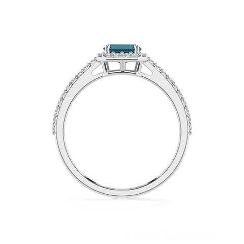 natural london blue topaz london blue topaz half eterity halo solitaire engagement ring