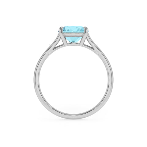 lab grown aquamarine pear solitaire engagement ring