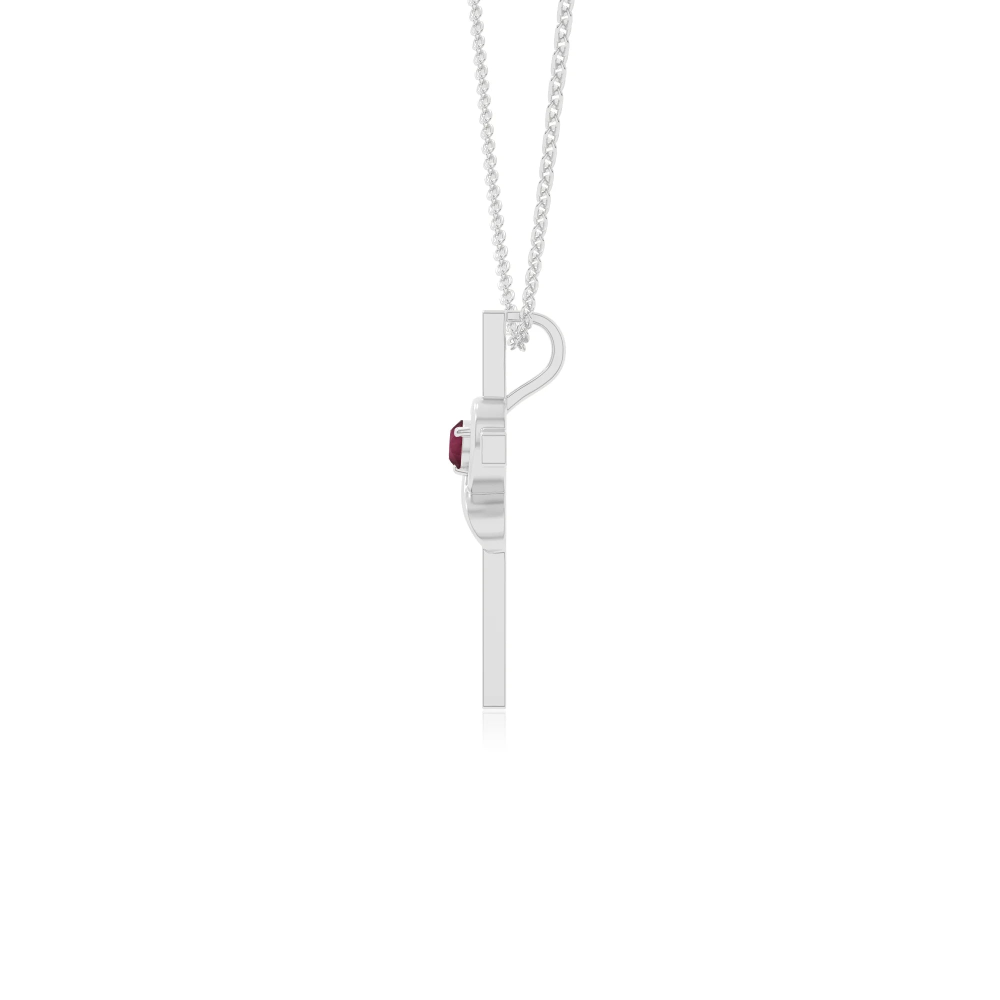 natural ruby infinity cross necklaces in sterling silver 