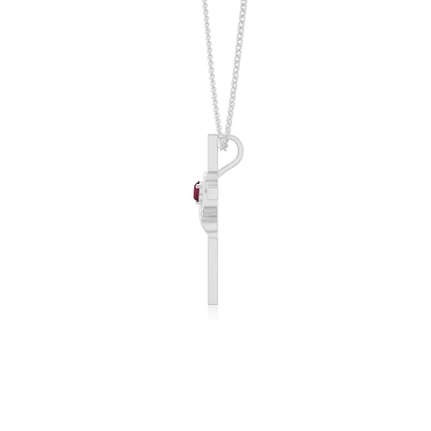 natural ruby infinity cross necklaces in sterling silver 
