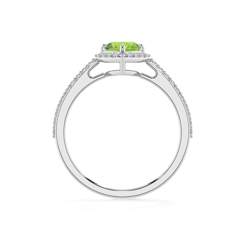 natural peridot heart half eterity halo solitaire engagement ring