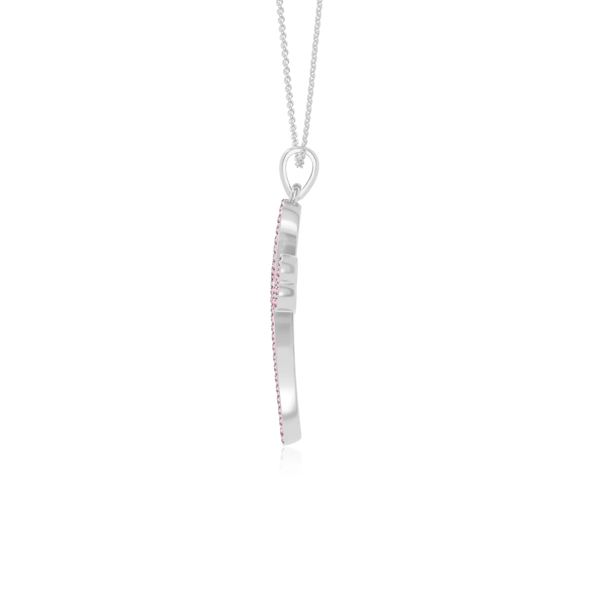 natural pink-tourmaline infinity cross necklaces in sterling silver 