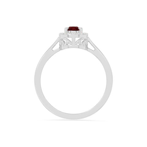 natural garnet solitaire halo engagement rings in sterling silver 
