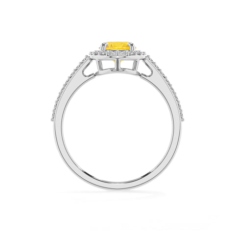 lab-grown yellow-sapphire oval half eterity halo solitaire engagement ring