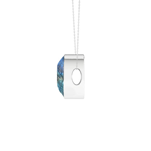natural blue-moonstone round shape pendant necklace